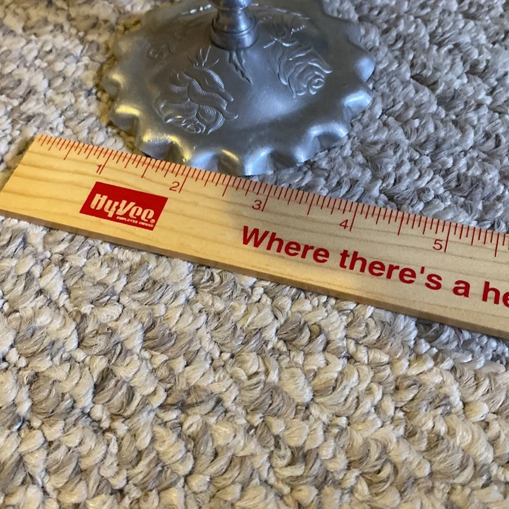 Vintage Harber & Shlevin hammered aluminum pedestal server dish.